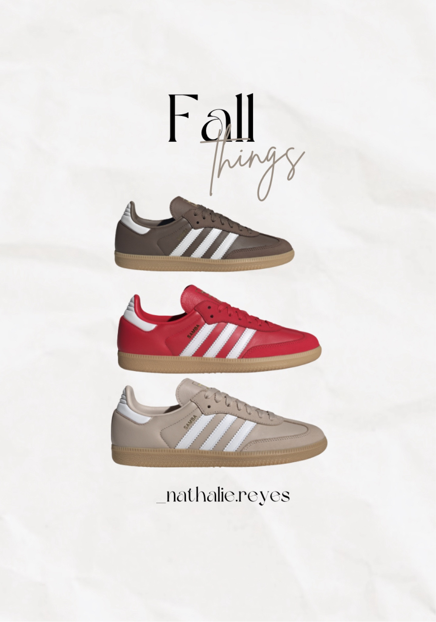 Gran your fall shoes 👠 ASAP✨🍒🤎Fall Adidas✨🤎🍂🍁 #adidas #adidassamba #fallsambas #fallsneakers #spezialadidas

#LTKShoeCrush #LTKSeasonal

#LTKShoeCrush #LTKSeasonal

#LTKShoeCrush #LTKActive #LTKNYFW