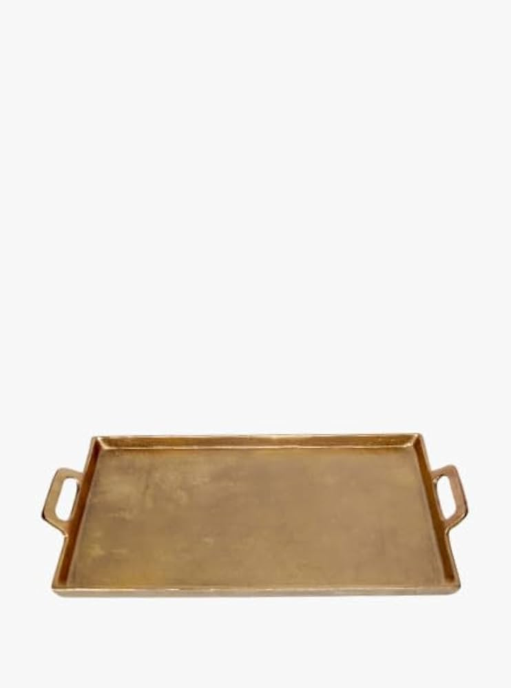Antique Brass Aluminum Tray with Handles, Decorative and Functional Serving Tray, Available in 10... | Amazon (US)