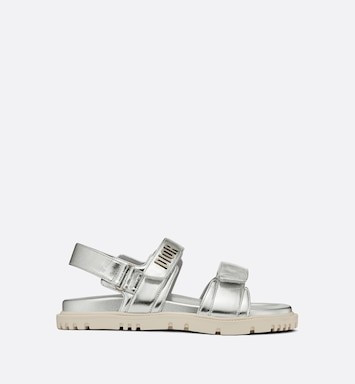 DiorAct Sandal Silver-Tone Shiny Laminated Calfskin | DIOR | Dior Beauty (US)