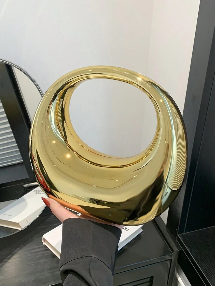 Fashionable Metallic Color Characteristic Round Evening Bag Crescent Party Bag Women Handbag Mult... | SHEIN