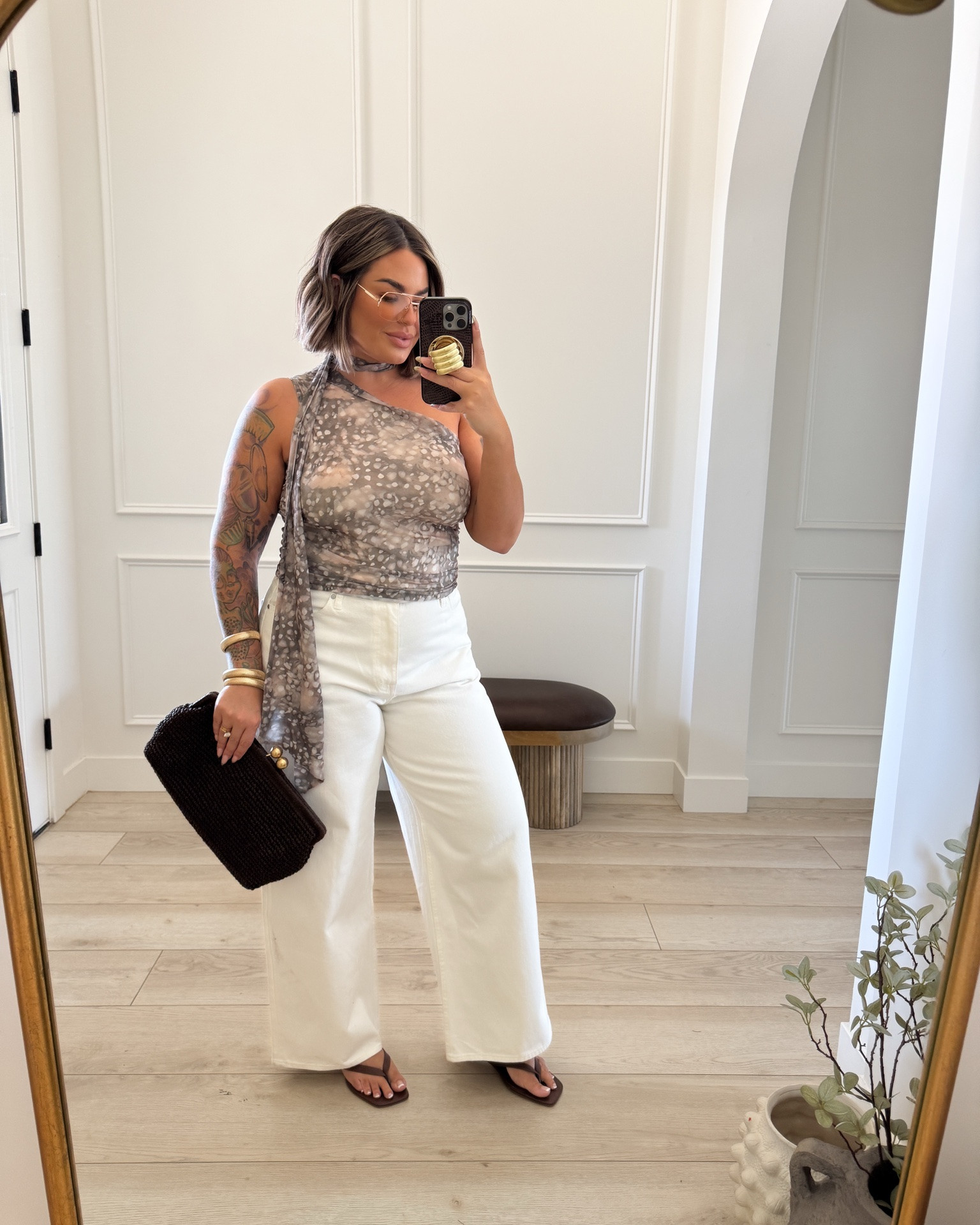 Top L - cute for a girls night or date night. Pair it with jeans or even a skirt liked one of my fav skorts below as well I do a L in that one. 
Pants 12r length

#LTKootd #LTKMidsize