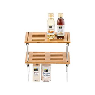 Small Bamboo Stackable Shelf | The Container Store