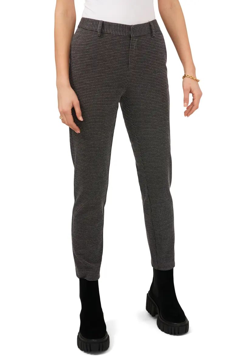 Check Jacquard Ponte Trousers | Nordstrom