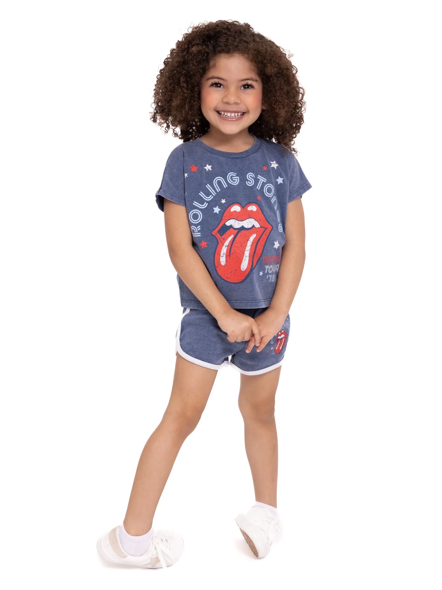 Rolling Stones Toddler Girls T-Shirt and Shorts Set, 2-Piece, Sizes 2T-5T - Walmart.com | Walmart (US)