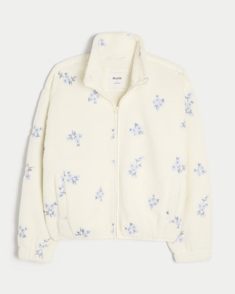 Bestickte Sherpa-Fleecejacke | Hollister (EU)