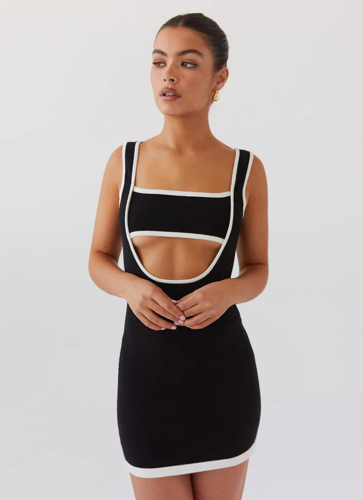 Lost In Paris Knit Mini Dress - Black | Peppermayo (Global)