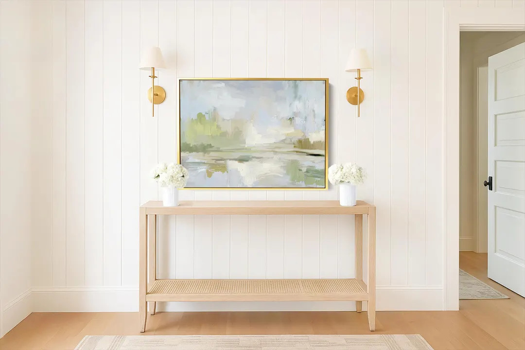 Abstract Coastal Canvas Print: Blue and White Oil Painting Style | Etsy (US)