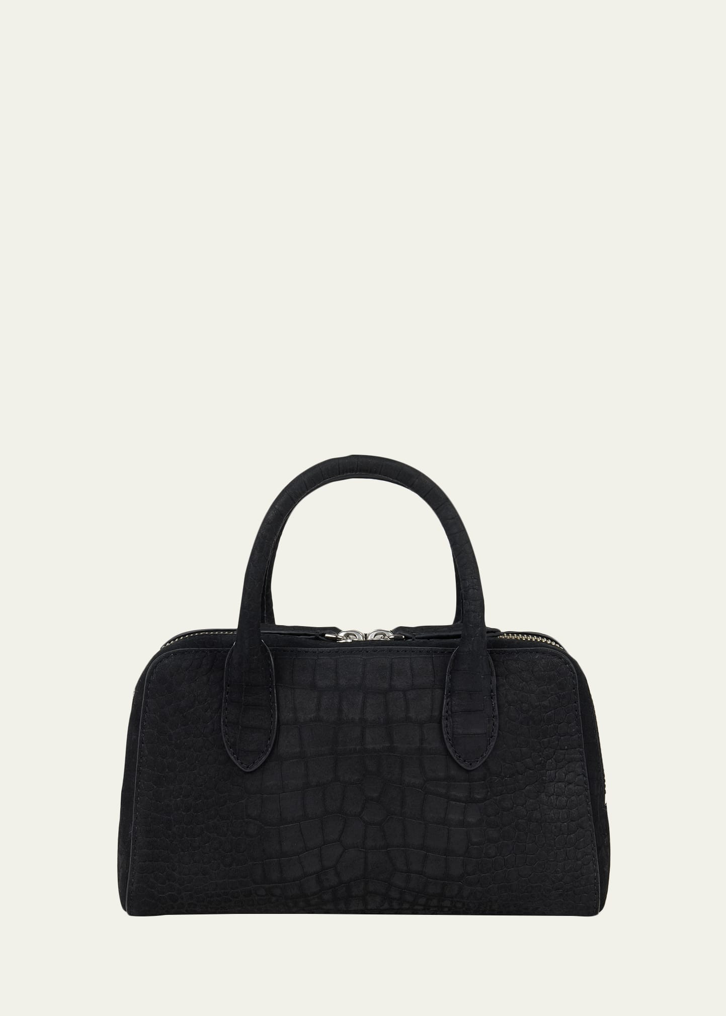 WE-AR4 The Ivy 22 Croc-Embossed Nubuck Leather Top-Handle Bag | Bergdorf Goodman