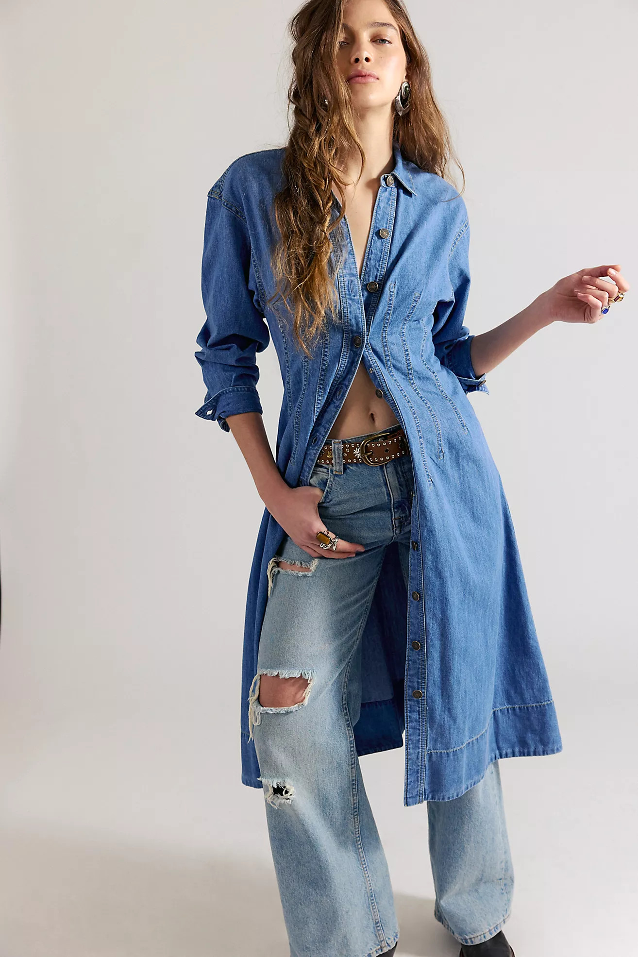 Velverie Denim Midi Dress | Free People (Global - UK&FR Excluded)