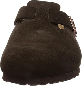 Birkenstock Men's Suede Soft Footbed Boston Clogs | Amazon (US)