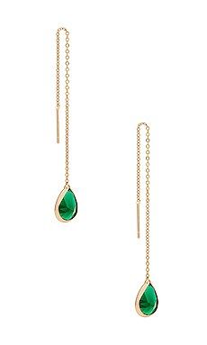 Ettika Barely There Chain Earrings in Green Crystal from Revolve.com | Revolve Clothing (Global)