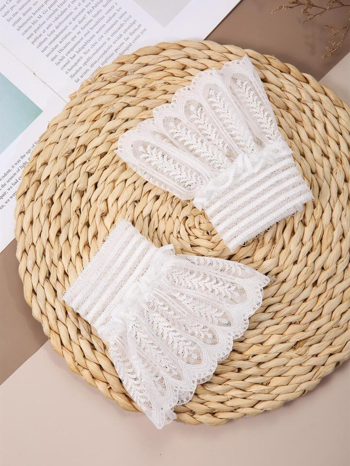 1 paar dames effen kant modieuze nep manchetten voor dagelijkse decoratie | SHEIN