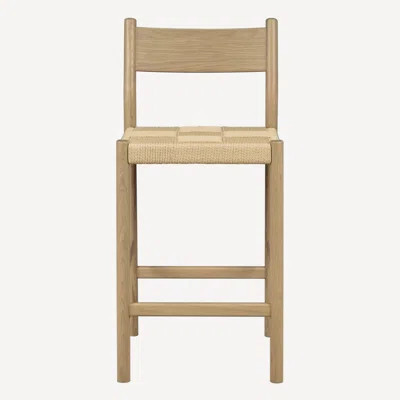 Enna Solid Oak & Danish Cord Counter Stool | Wayfair North America