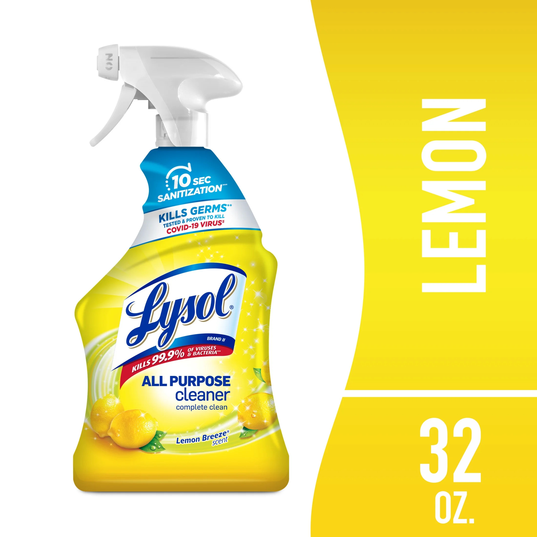 Lysol® All Purpose Cleaner Sanitizing and Disinfecting Spray Lemon Breeze Scent, 32 oz, Bottle | Walmart (US)