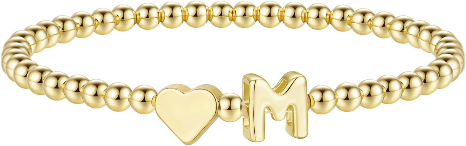 M MOOHAM Stocking Stuffers for Teen Girls Women - Dainty Gold Initial Beaded Bracelets for Women ... | Amazon (US)