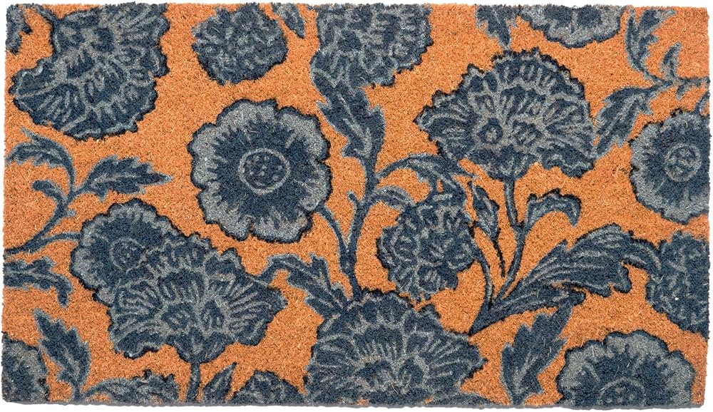 Coir Door Mat, Floral Print Entryway Floor Mats with Non-Slip PVC Backing, Indoor Outdoor Mat for... | Amazon (US)