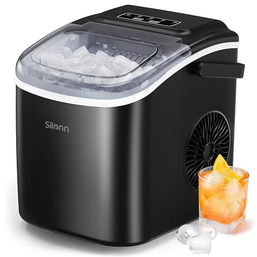 Silonn Countertop Ice Maker Machine, 9 Cubes Ready in 6 Mins, 12 KG in 24Hrs, Self-Cleaning Ice M... | Amazon (UK)