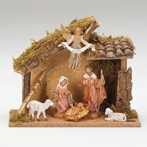 Roman Fontanini, Italian Stable with 6-Piece Set, 5" Collection, Nativity Figures and Stable, Mad... | Amazon (US)