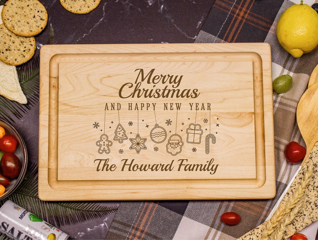 Personalized Christmas Cutting Board Engraved Charcuterie Board for Couples Custom Wood Christmas... | Etsy (US)