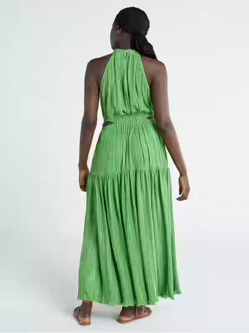 Scoop Women’s Plisse Halter Maxi Dress with Cutouts, Sizes XS-XXL - Walmart.com | Walmart (US)