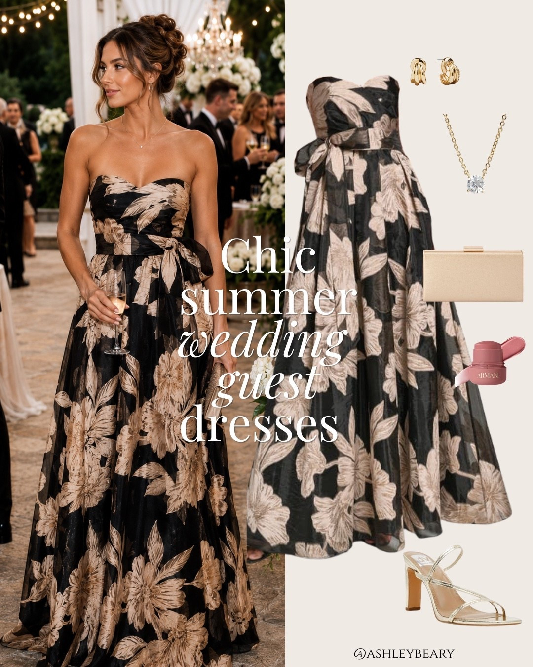 Chic black tie strapless wedding guest dress gown 

Outfit inspo 
Destination wedding 
Resort style 
Formal gown event

#LTKSeasonal #LTKootd #LTKWedding