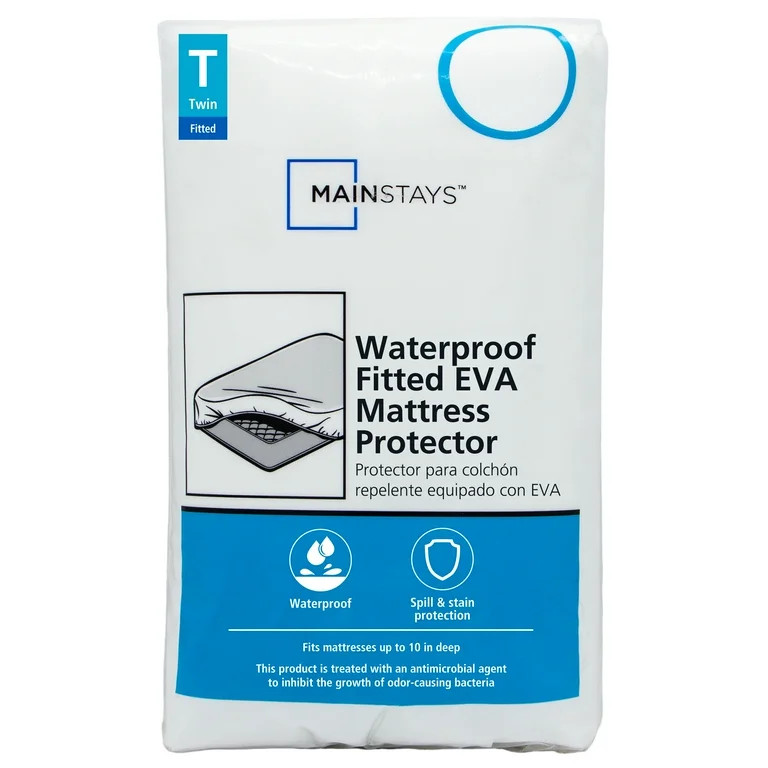 Mainstays Waterproof EVA Fitted Mattress Protector, Twin - Walmart.com | Walmart (US)