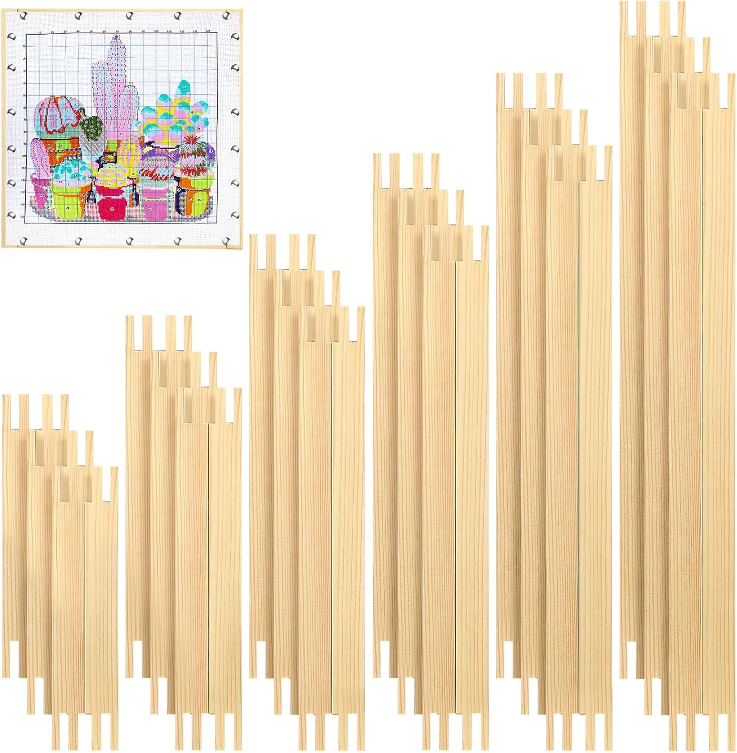 Hotop 6 Set Stretcher Bars for Needlework 6 Sizes Wooden Canvas Stretcher Bars for Needlepoint Em... | Amazon (US)