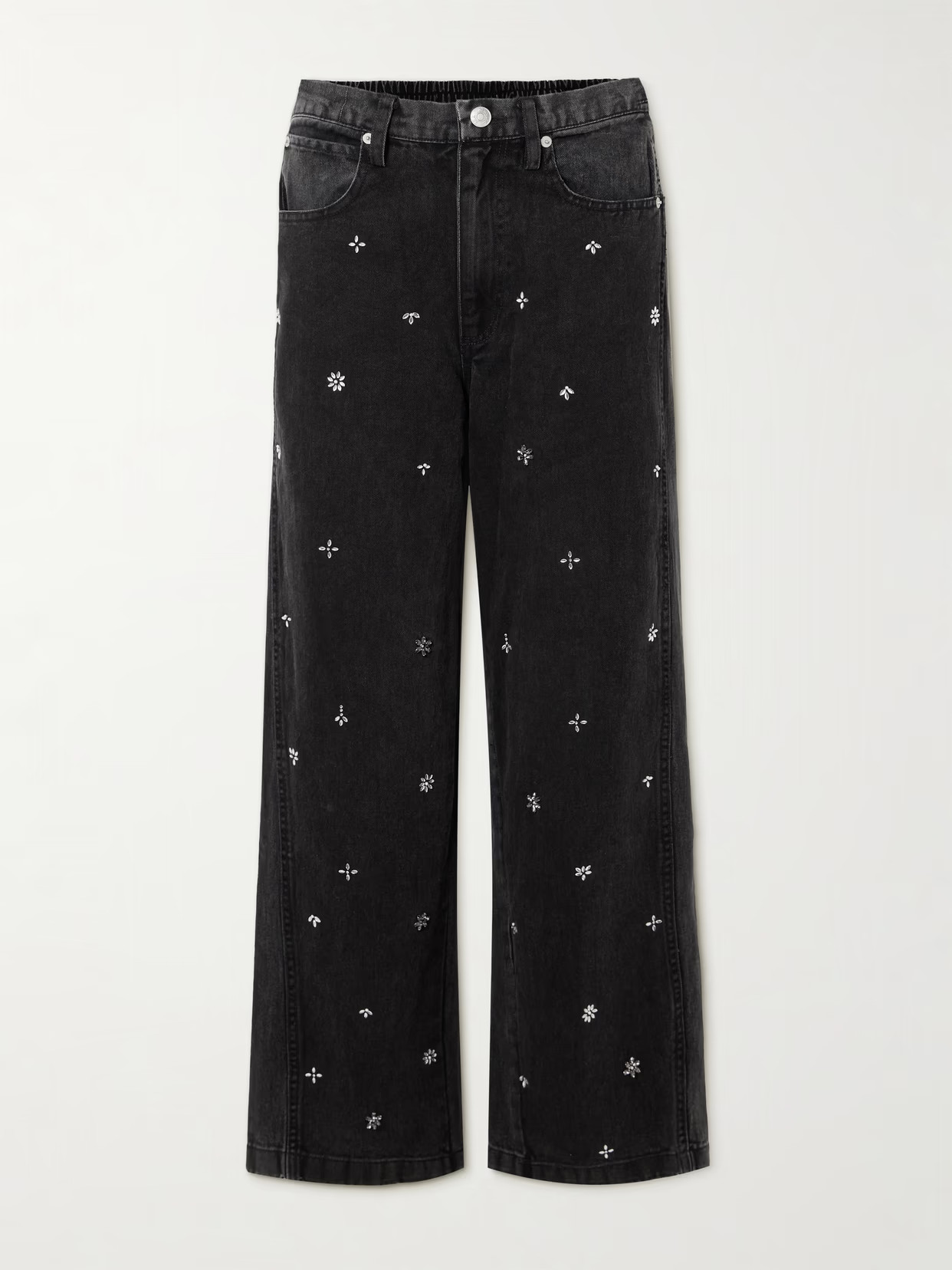 Sea - Bala Crystal-embellished High-rise Wide-leg Jeans - Black | NET-A-PORTER (UK & EU)