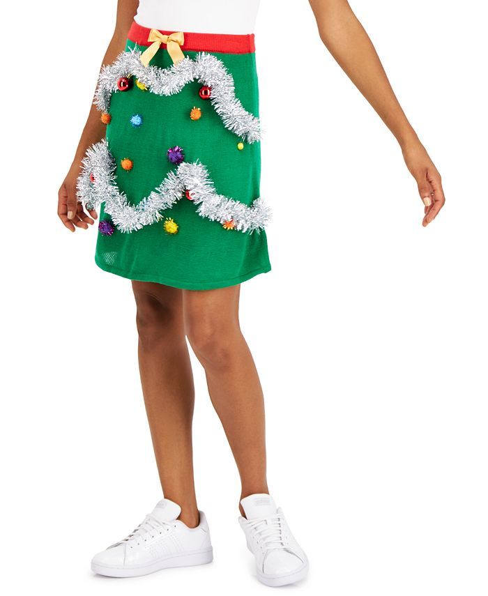Planet Gold Juniors' Holiday Tree Knit Mini Skirt & Reviews - Skirts - Juniors - Macy's | Macys (US)