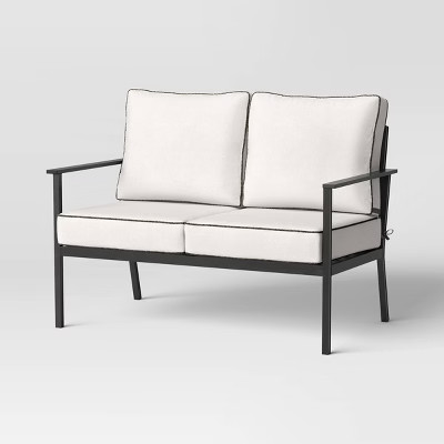 Searsburg Aluminum Deep Seating Outdoor Patio Loveseat - Black - Threshold™ | Target