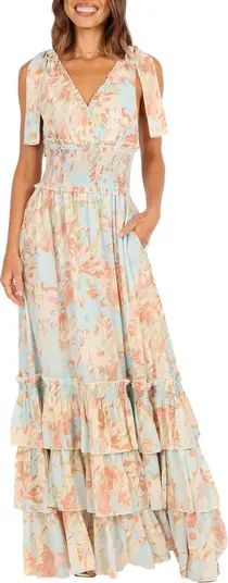 Christabel Floral Print Sleeveless Tiered Maxi Dress | Nordstrom