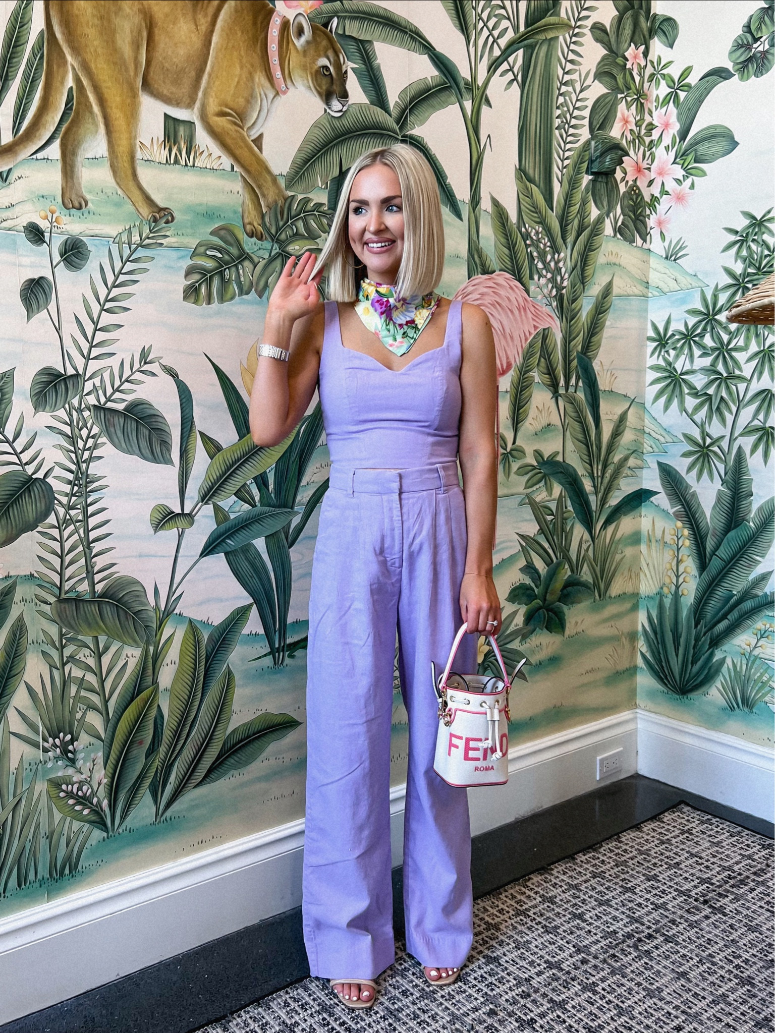 15% off right now 
Lavender set / lavender trousers / palm beach outfit / palm beach style / The Colony Hotel / neck scarf outfit / vacation style / spring fashion
Size: XS top, XS regular pants 

#LTKstyletip #LTKSeasonal #LTKtravel