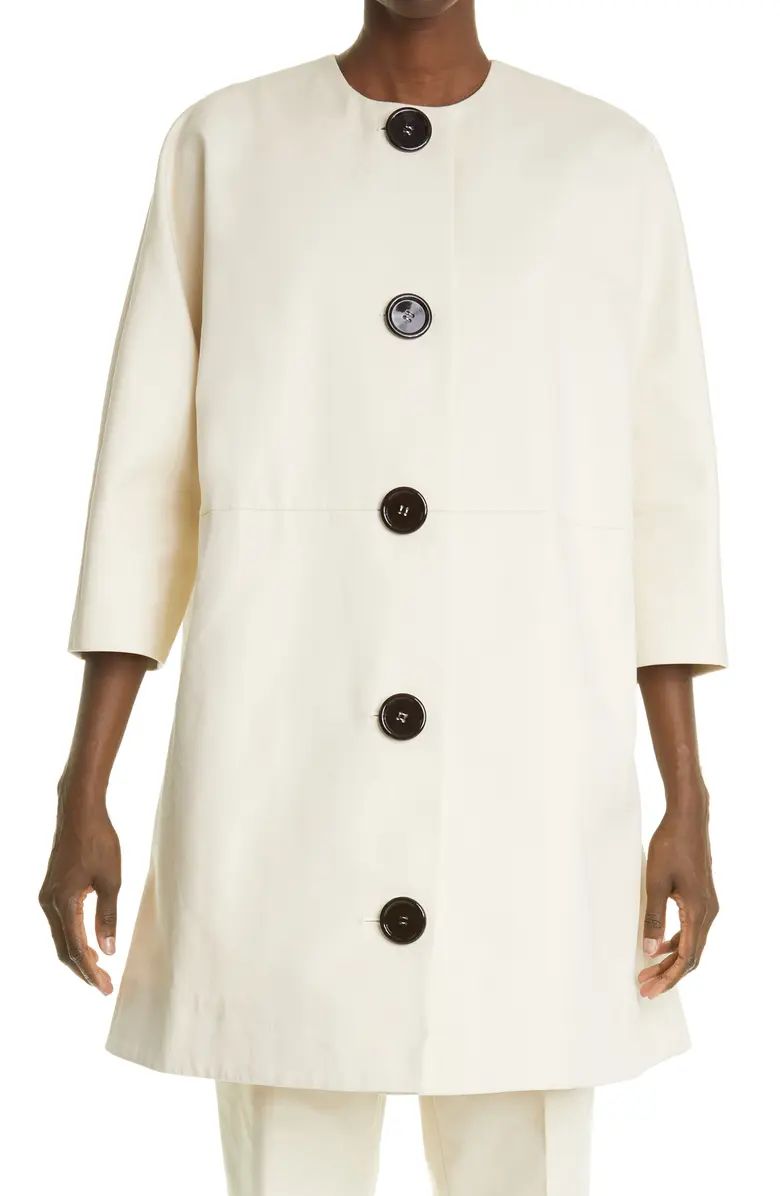 Three-Quarter A-Line Cotton Coat | Nordstrom | Nordstrom