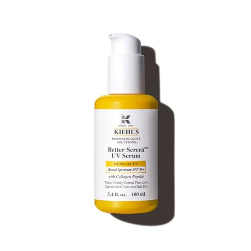 Kiehl's Better Screen UV Serum SPF 50+, Invisible Facial Sunscreen with Collagen Peptide, UV Filters to Shield UVA & UVB, Helps Correct Visible Signs of Aging, Boosts Skin Radiance - 3.4 fl oz | Amazon (US)