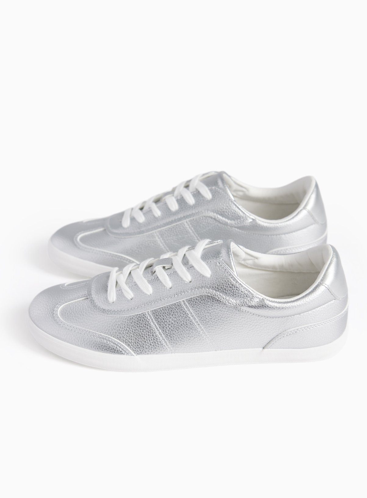 Silver Metallic Trainers | Tu Clothing