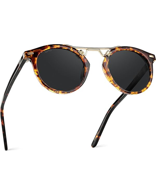 WearMe Pro - Women's Polarized, Round Retro, Double-Bridge Vintage Sunglasses | Amazon (US)