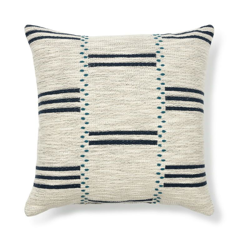 Mainstays Modern Pattern Decorative Throw Pillow, 18'" x 18", Square, Navy, Single Pack | Walmart (US)