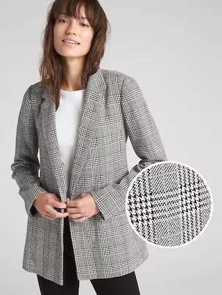 Gap Womens Classic Plaid Girlfriend Blazer Grid Plaid Size 0 | Gap US