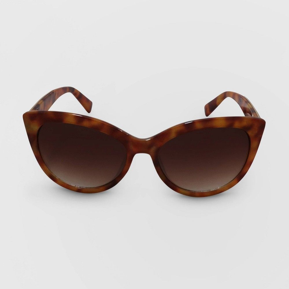 Women's Animal Print Cateye Plastic Sunglasses - A New Day Brown, Women's, Size: Small | Target