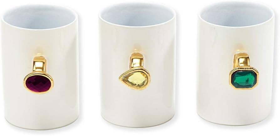 Put a Ring on It Mug with Jewel Accent Assorted 3 Colors/Sayings: Canary Yellow/"I'm Aware", Emer... | Amazon (US)