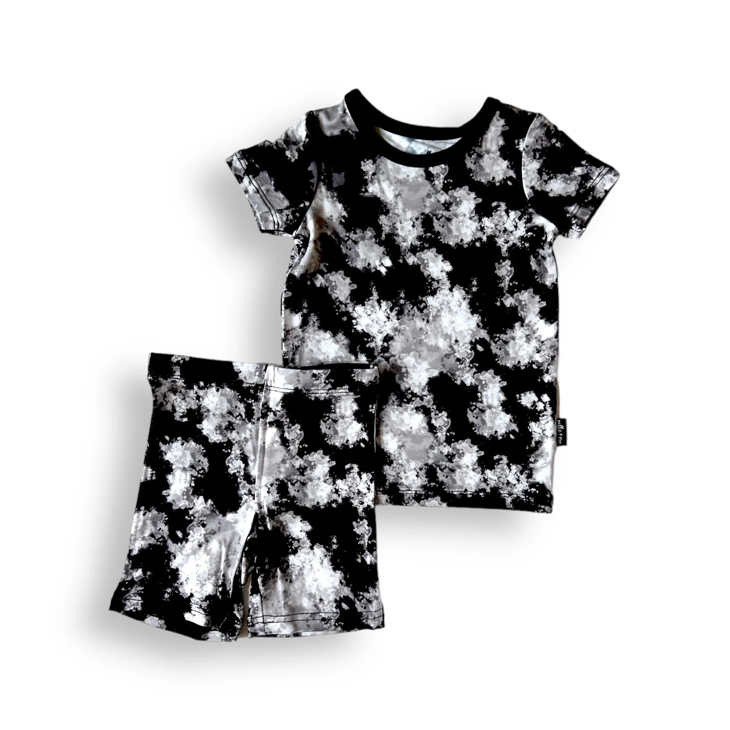 TWO PIECE SHORTIE SET- Black Tie Dye | millie + roo