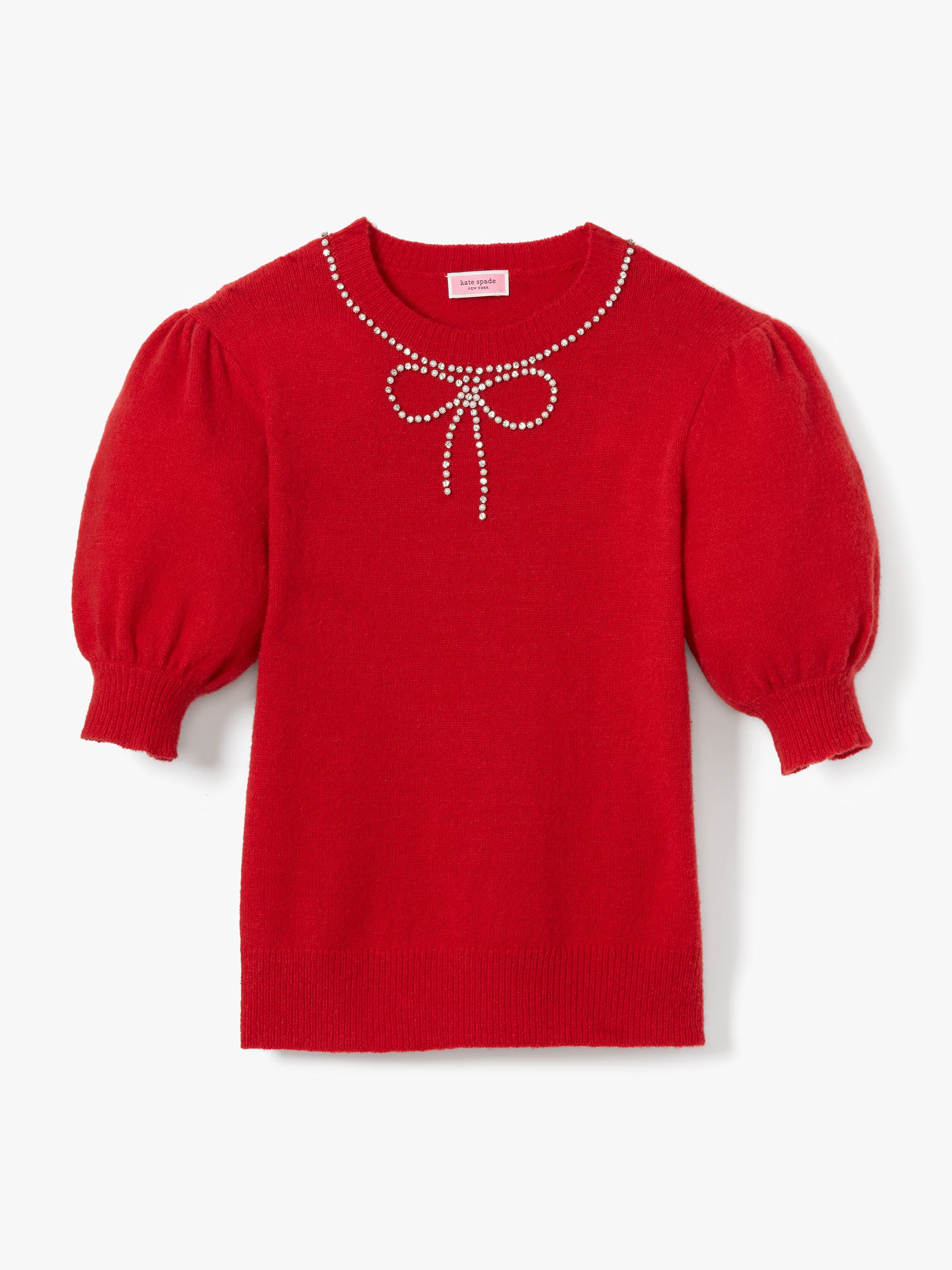 pearl-rhinestone bow sweater | Kate Spade (US)