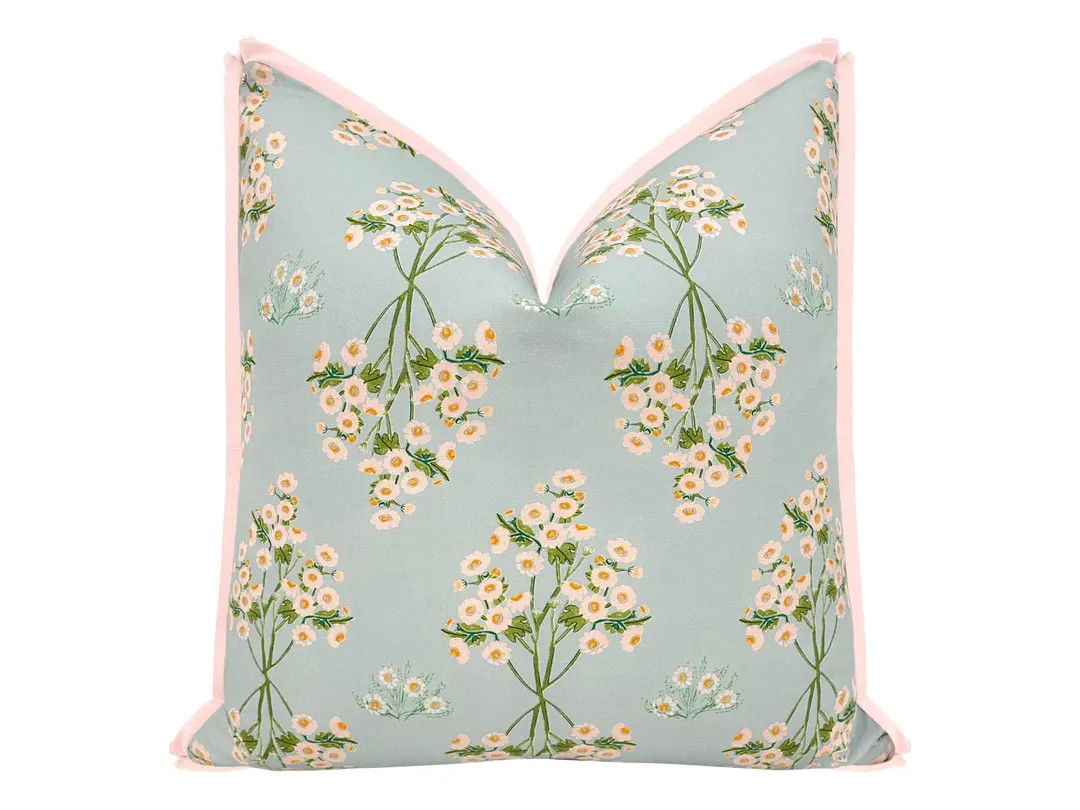 Lulie Wallace : Suzanna With Butterfly Flange Pillow | Floral Print | Botanical Print | Flange Pi... | Etsy (Global)