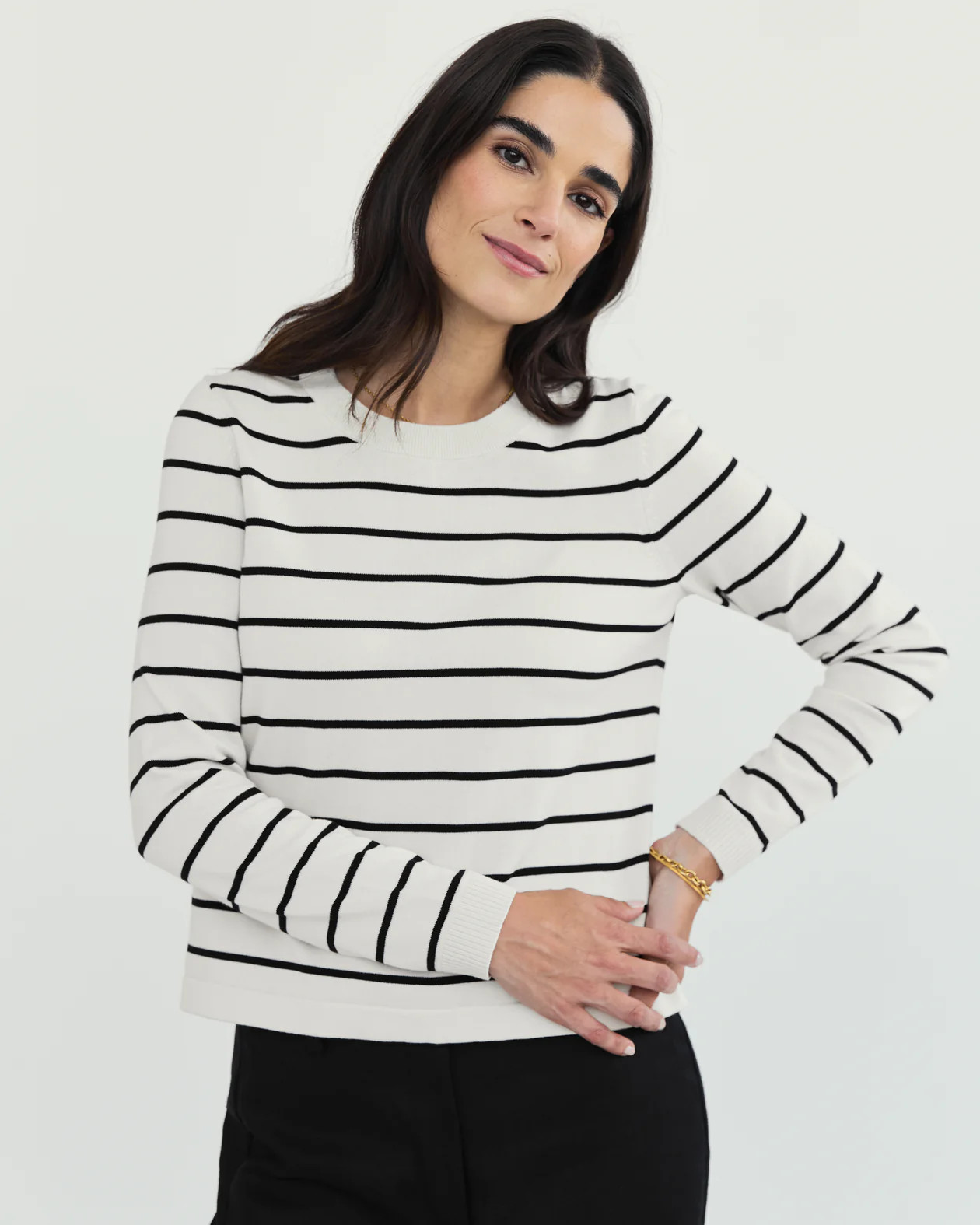 The Devon Stripe Cotton Sweater | State of Cotton NYC