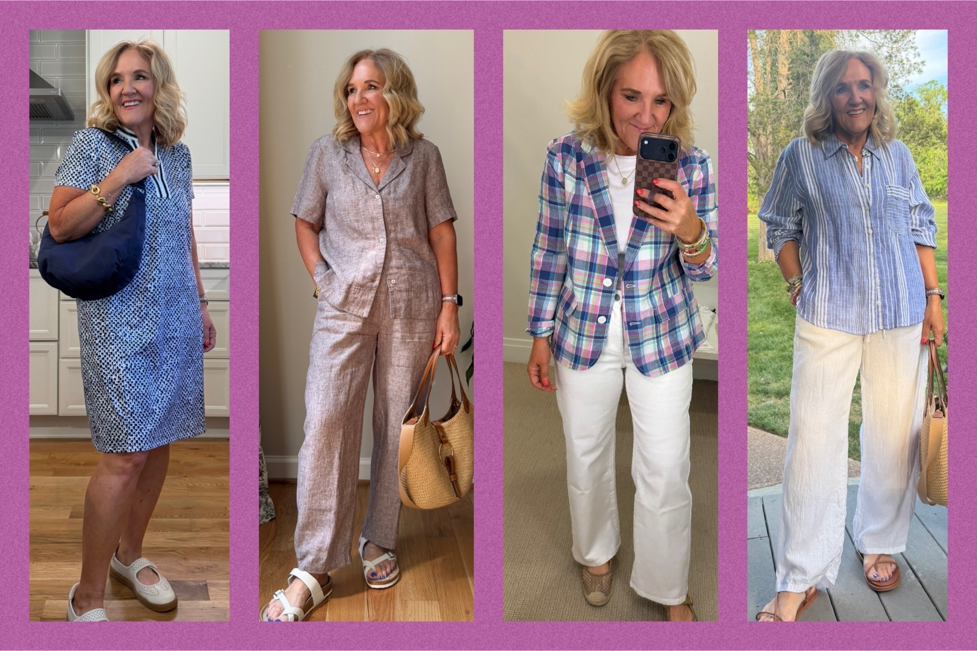 It’s heating up. Here’s a few lightweight styles. 
Chicos sport dress size 1.0
Quince linen size medium this is hired chambray 
Talbots blazer size 10 petite not lined lightweight 
Linen shirt from anthro size down and white linen lined pants med

#LTKOver40 #LTKSaleAlert #LTKootd