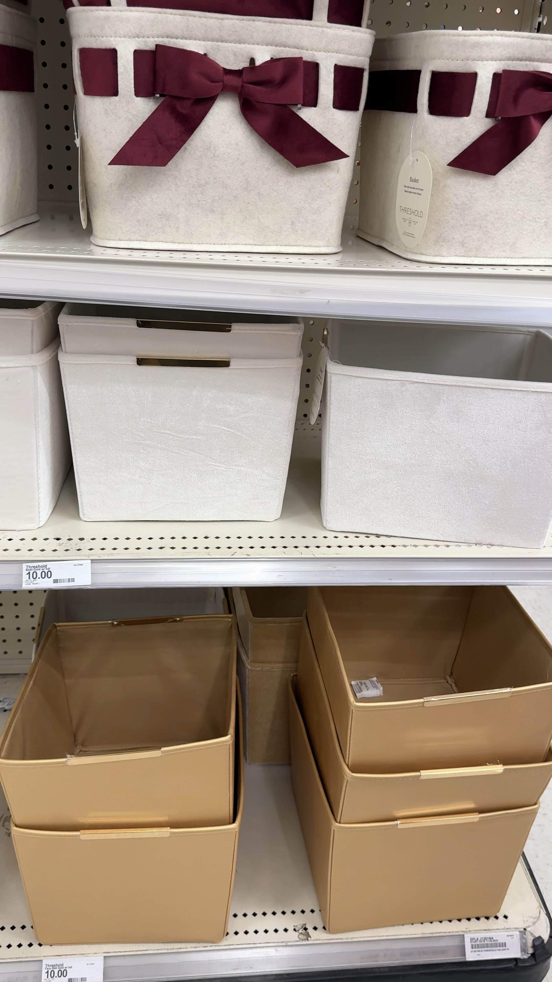 Felt Basket Ivory with Red Velvet … curated