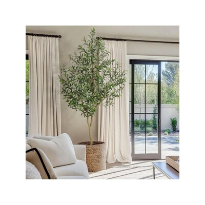 Qeetex 7FT(1PCS) Artificial Olive Tree. UV Resistant Fake Realistic Olive Tree in White Pot with ... | Lowe's