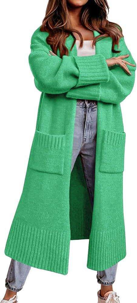 Danedvi Long Cardigan Sweaters for Women 2023 Fall Open Front Knit Oversized Cardigans Duster Coa... | Amazon (US)