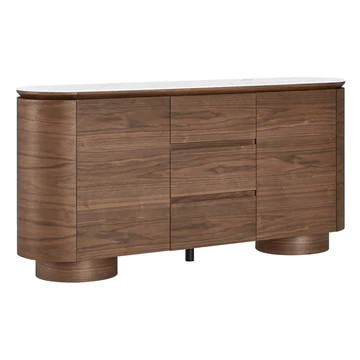 63" Todd Walnut Sideboard with Cylindrical Base | Chita