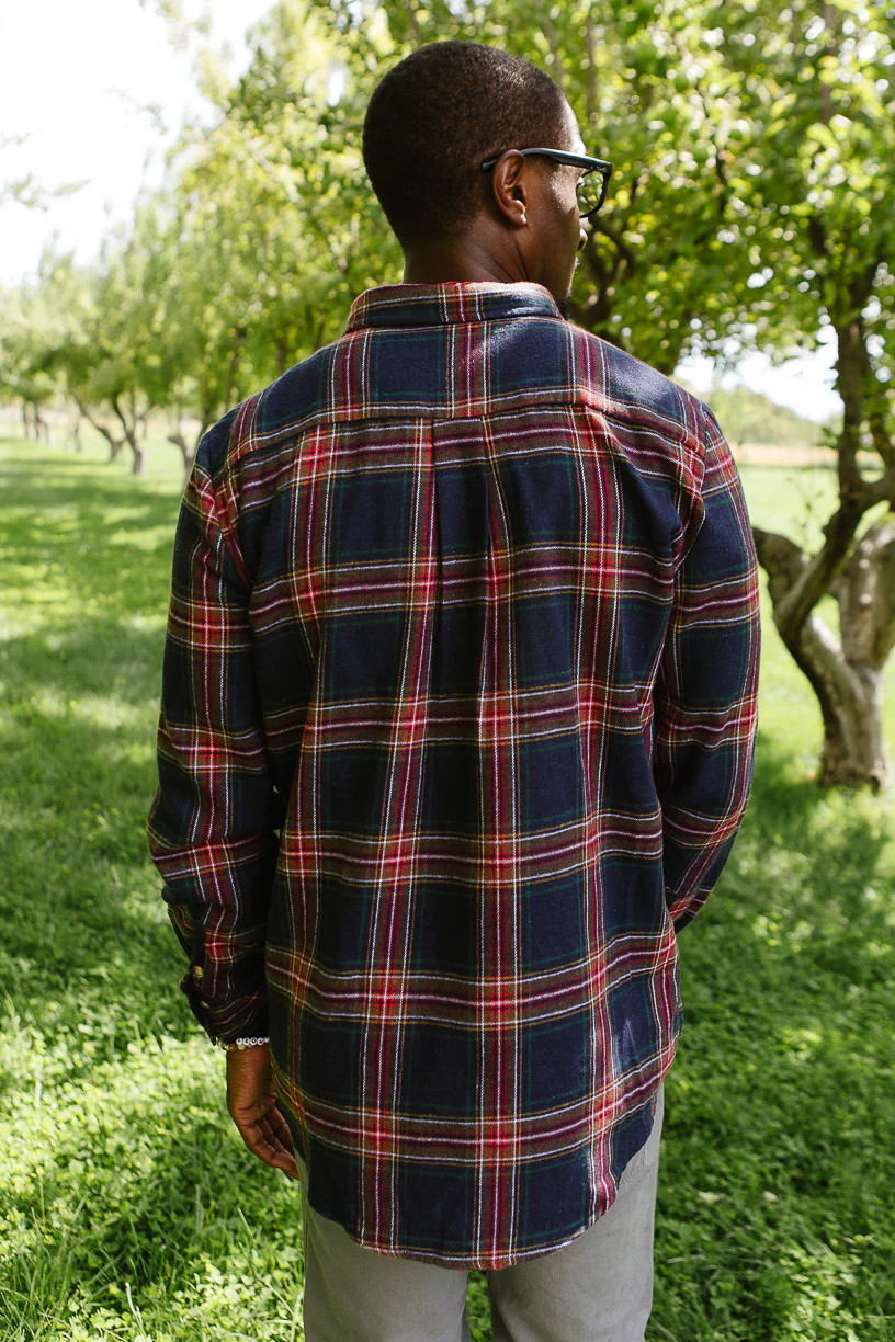 Madeline Men's Shirt in Navy Plaid | Ivy City Co